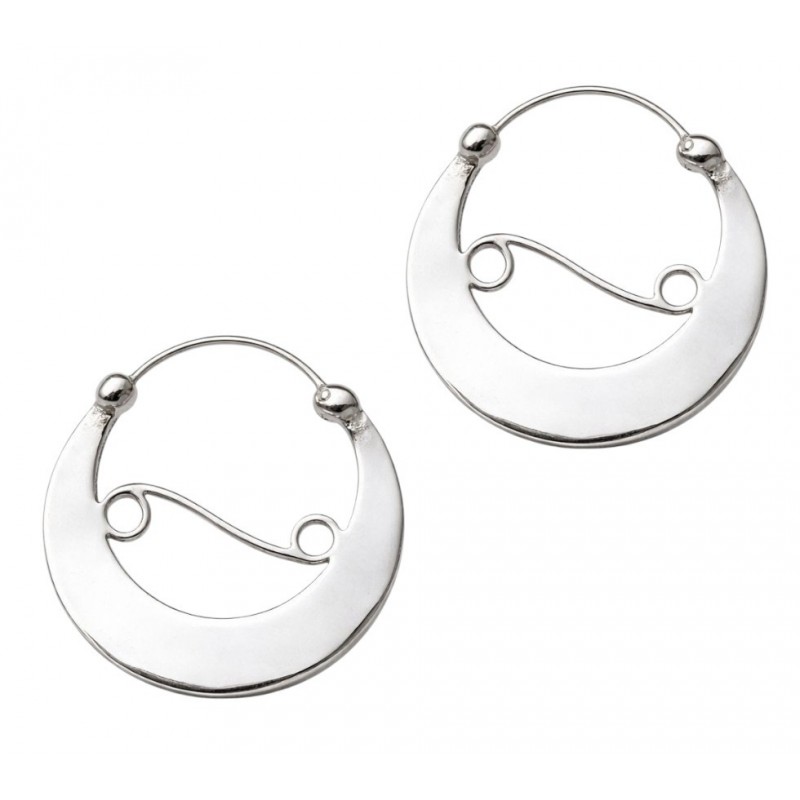 Pediente  XL- Grande con  cierre de media esfera   de la colección Aros da Fonsagrada de Sonia Ares.