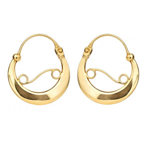 AROS FONSAGRADA - Pediente  pequeño  con  cierre de media esfera  en dorado.