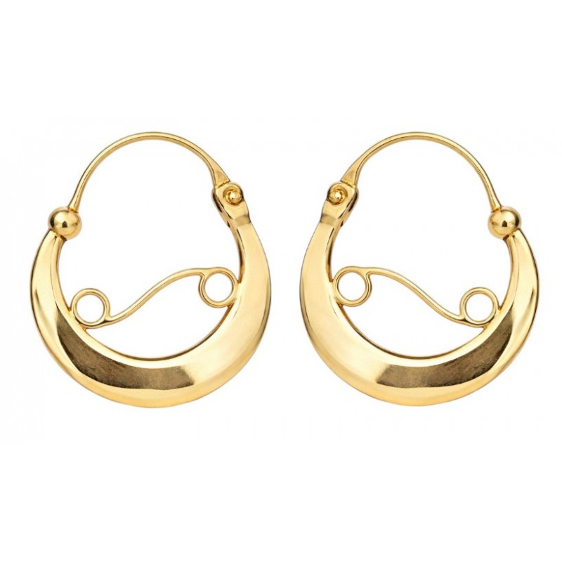 AROS FONSAGRADA - Pediente  pequeño  con  cierre de media esfera  en dorado.