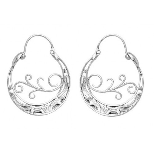 Aros da María-Pendiente pequeño con cierre media esfera y calado, con Inspiración   de la naturaleza