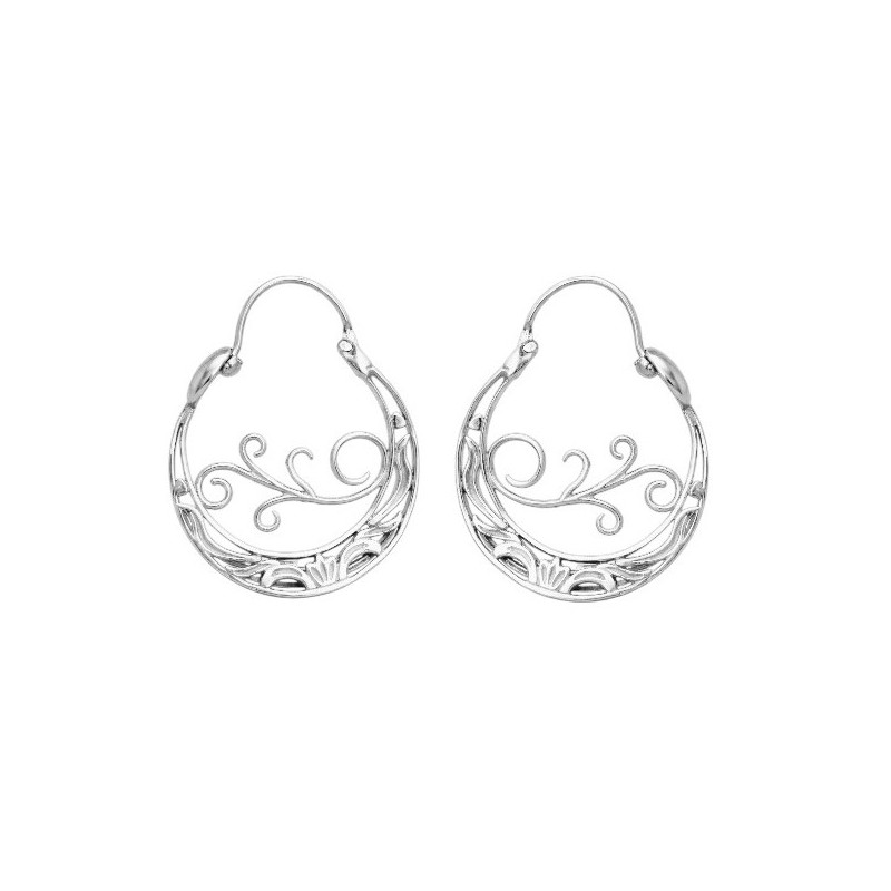 Aros da María-Pendiente pequeño con cierre media esfera y calado, con Inspiración   de la naturaleza