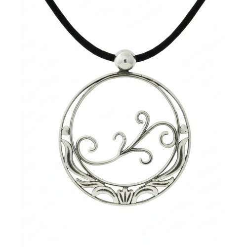 Aros da María-Colgante Grande , calado y en plata  de ley, con Inspiración   de la naturaleza