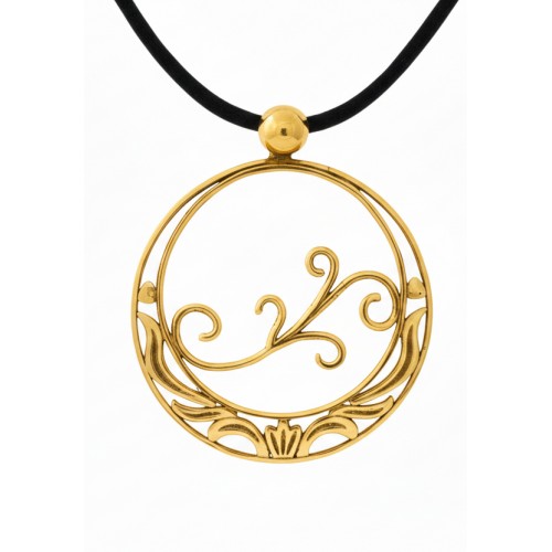 Aros da María-Colgante Grande , calado y bañado en oro, con Inspiración   de la naturaleza
