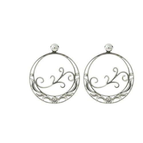 Aros da María - Pendiente pequeño de presión , calado, con Inspiración   de la naturaleza