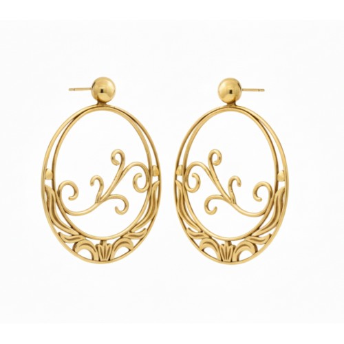 Aros da María-Pendiente pequeño de presión  y bañado en oro, con Inspiración   de la naturaleza