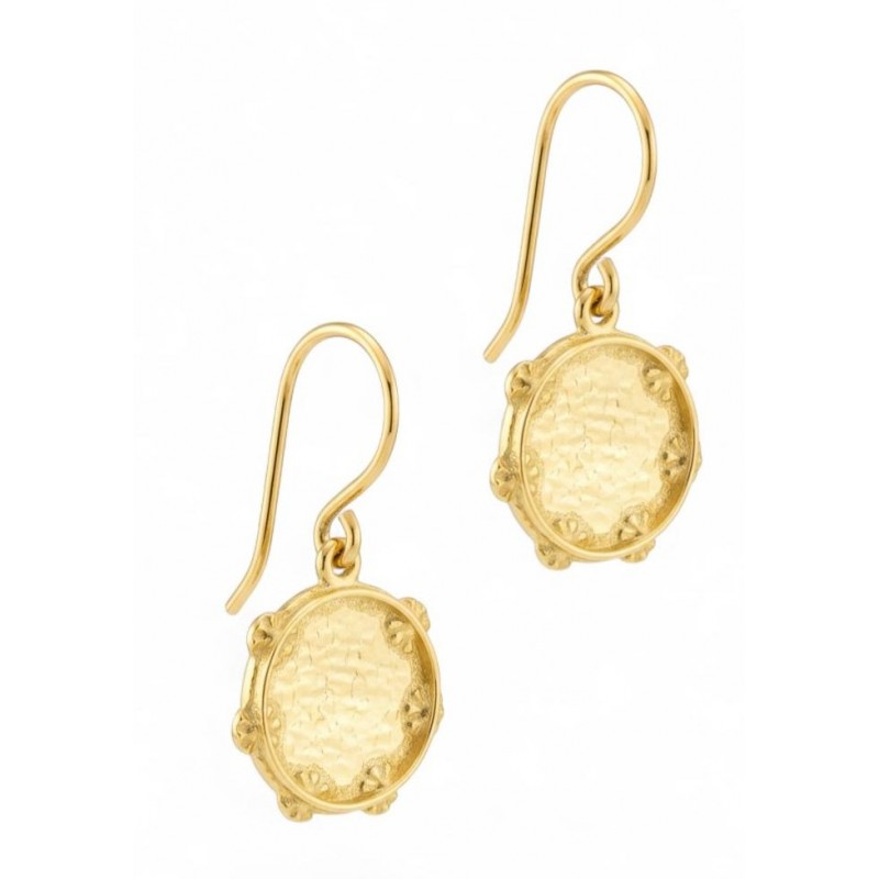 Pendiente grande  pandeireta bañado en oro