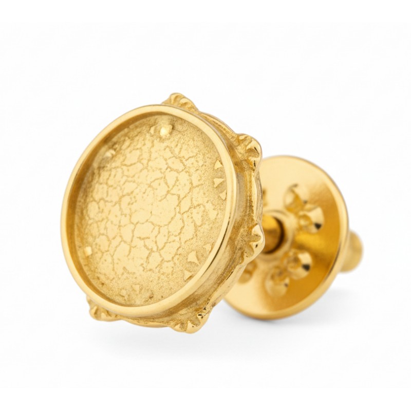 Pin grande pandeireta bañado en oro